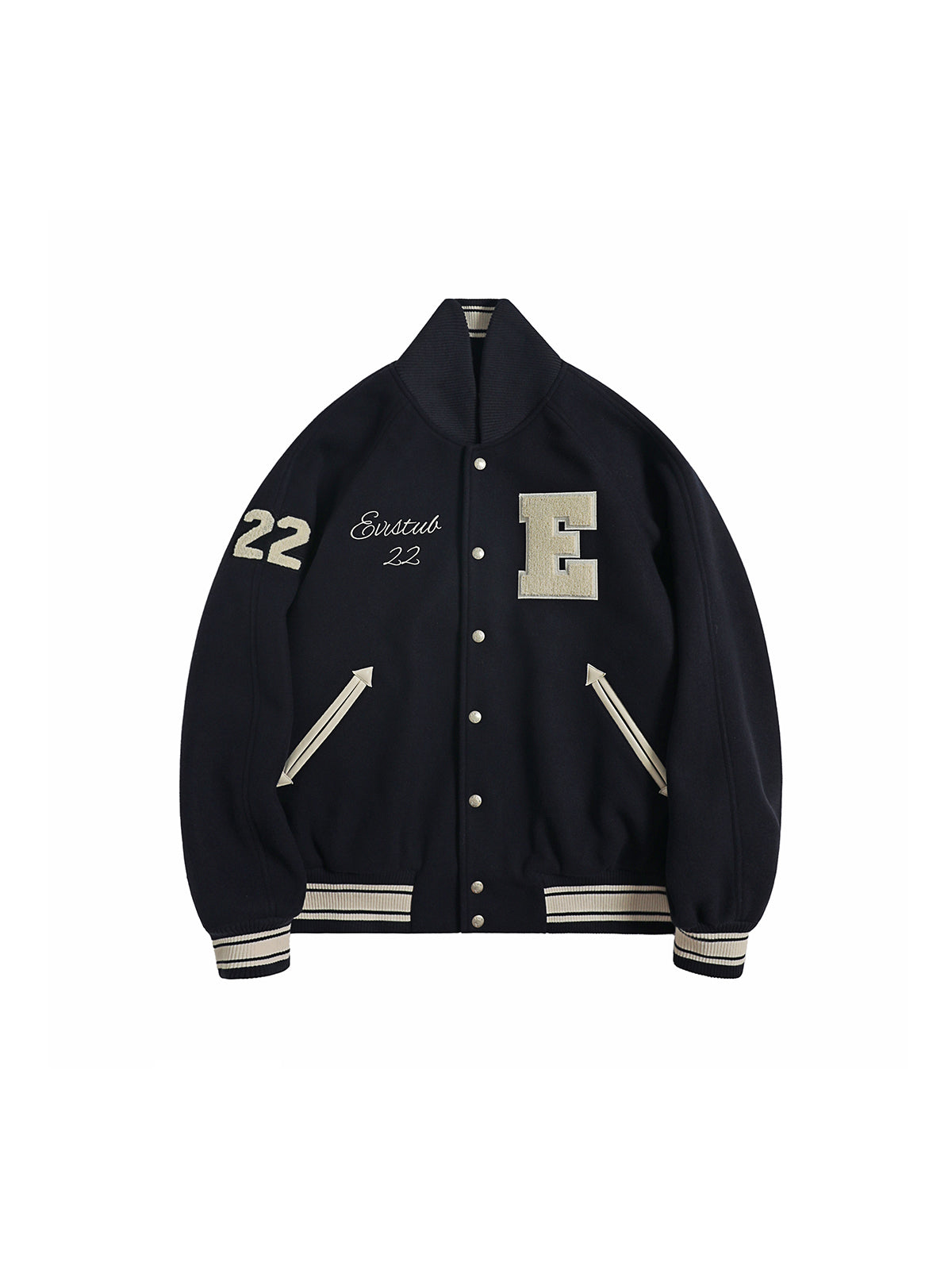 baseball jacket blue and white